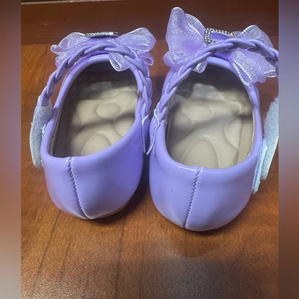 Purple Kids Shoes with Bow Detail